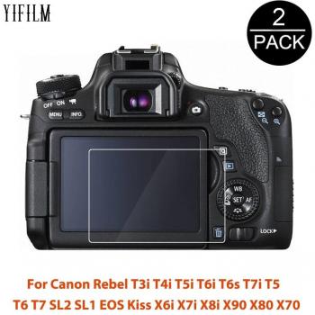 Protecteur d'écran pour Canon Rebel, 2 pièces, verre trempé T3i T4i T5i T6i T6s T7i