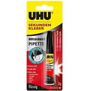 UHU Sekundenkleber blitzschnell PIPETTE, 3 g