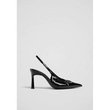 Scarpe con tacco effetto arricciato 41 NERO