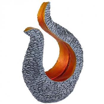 Lampada solare giardino scultura effetto pietra design oro grigio LED bianco caldo 23,5x11x34,5 cm