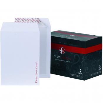 Plus Fabric C4 White Pocket Peel And Seal Board Back Envelope with Powertac, 120 gsm, Pack of 125