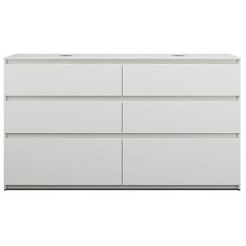 Lin20 Waschtischunterschrank, 6 Auszüge, Weiß Matt