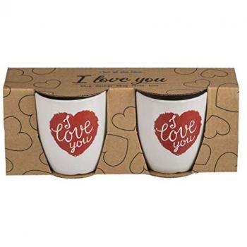 Duo de Tasses Céramiques I Love You 130 ml