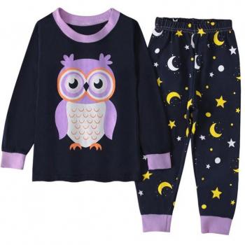 Cute Owl Moon Star Pajamas for Kids
