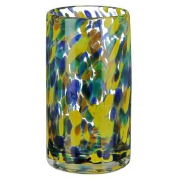 Zylindervase Splash aus Glas, 14,5 cm hoch, mit gepunktetem Farbspiel