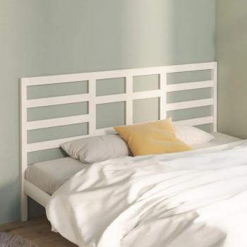 VidaXL White Solid Wood Bed Headboard 206x4x104 cm