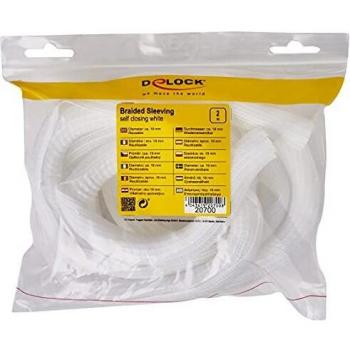 Delock 20700 White Self-Closing Braided Sleeve 2m