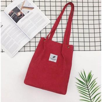 Bolso de compras reutilizable de pana