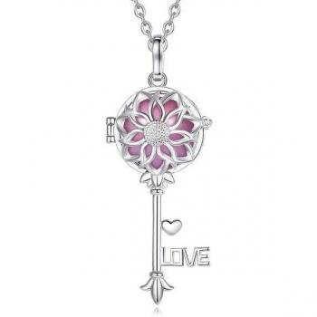 Collana Rosa con Chiave Fiore, Sfera d’Amore, Bola Gravidanza