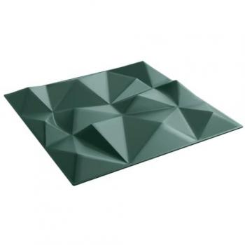 Panneaux muraux en XPS 12 pcs verts 50x50 cm 3 m² losange