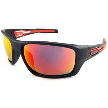 Bloc Phoenix Wrap Lente Cat.3 Specchio Rosso Occhiali da Sole Nero Opaco XR780