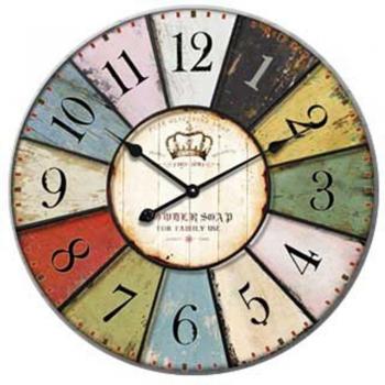 Madera Toscano Cozyswan: Reloj de pared retro para el hogar