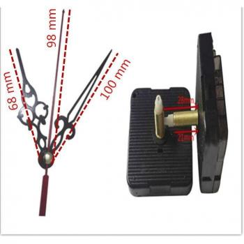 Quartz Wall Clock Mechanism Repair Tool Set with Black and Red Hands, 21mm Screw Length