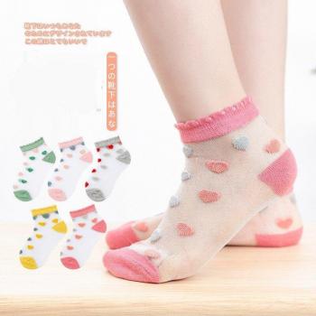 Summer Glass Silk Polka Dot Socks for Girls