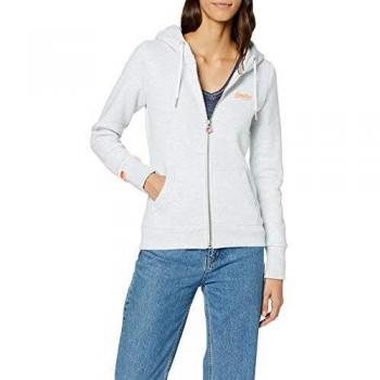 Superdry Damen ORANGE LABEL ZIPHOOD, XX-Small, Grau