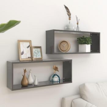 Estante Modular de Parede VidaXL – 2 peças, 60x15x23 cm, Cinza Refletido