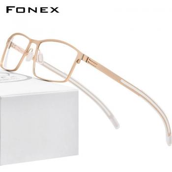 Gafas de miopía de metal con diseño cuadrado
