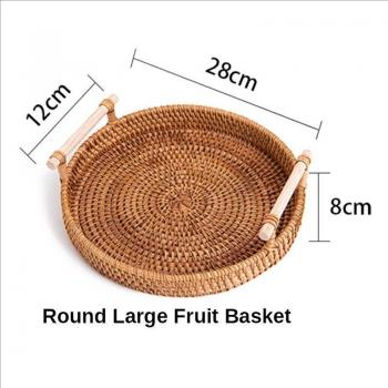 Cesta de picnic tejida a mano