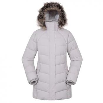 Isla II Women's Long Winter Down Jacket – Beige, Size 20