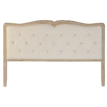 Capitonnée en chêne et polyester, beige – Longueur 180 cm, Profondeur 10 cm, Hauteur 120 cm (PEGANE)