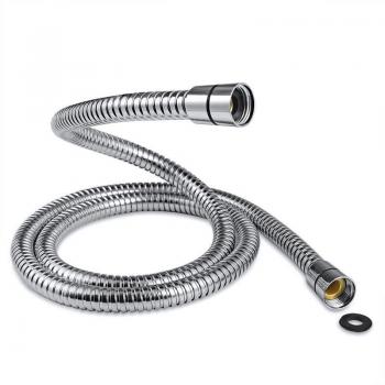 SAMODRA Chrome Shower Hose, 1.25m, 10mm Large Bore, Leakproof & Anti-Kink