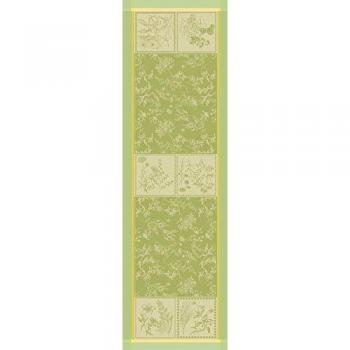 Garnier Thiebaut Chemin de table antitache déperlant pur coton vert 54X180 Vert 180x1x54cm