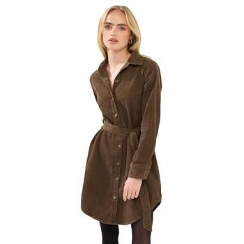 PixieGirl Petite Brown Cord Shirt Dress 12P UK