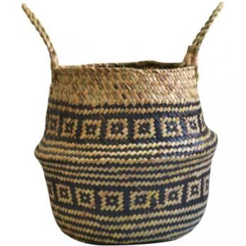 Straw Flower Storage Basket