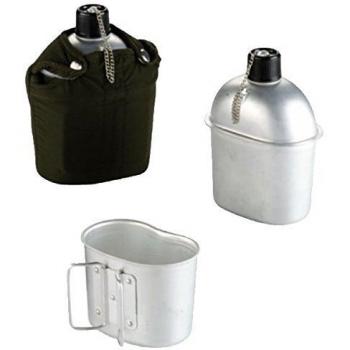 IBILI 1 L Aluminium Travel Water Jug – Silver & Green