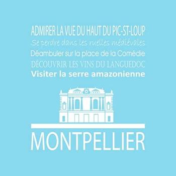 Tableau Imprimé Montpellier Bleu 30x30 cm