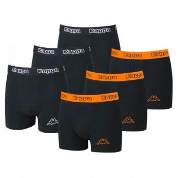 Kappa Boxershorts 6 Stück Set Orange/Schwarz