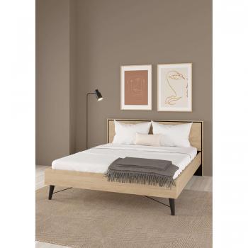 Andas Bett »Ry« mit robustem Kopfteil und Holzbeinen