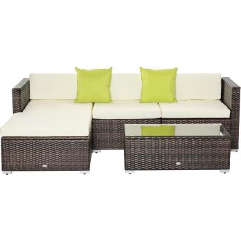 Outsunny 4-Seater Garden Rattan Combo Patio Set – Brown