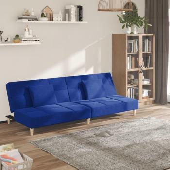Canapé convertible 2 places VidaXL bleu