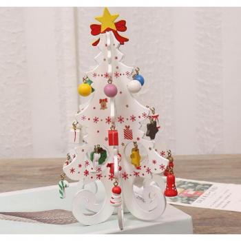 Handcrafted Wooden Christmas Tree Scene for Kids
