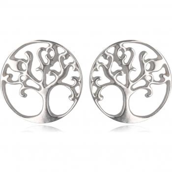 Tree of Life Sparkle Earrings – 10mm Rhodium Finish