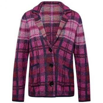 RABE Strickjacke Rabe Karierte Gr. 50, pink, Damen