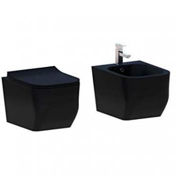 Giorgy Sanitario Suspendido Negra Matizada Series New Edge con Asiento Cerrable