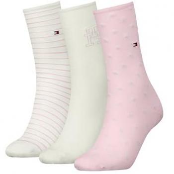 Tommy Hilfiger 3er-Pack Socken aus Baumwoll-Mix in Hellrosa, Größe 39-42