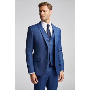 Ted Baker Men's Blue Sharkskin Slim Fit Blazer – 40S