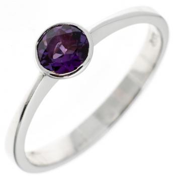925 Sterling Silber Amethyst Ring für Frauen – Ringweite 56 (B 5,60 mm, T 4,30 mm)