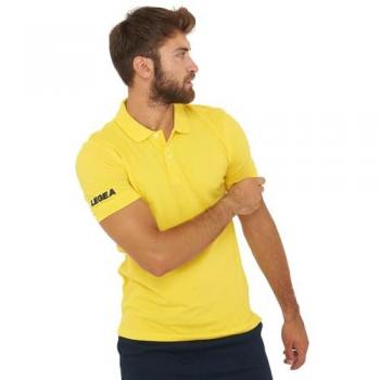 Legea Ariete Short Sleeve Yellow Polo for Men XL