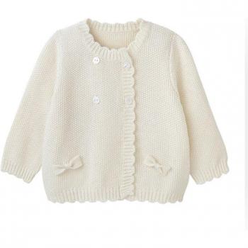 Baby Girls Knitted Coat with Bowknot