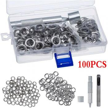 Set de 100 Ojal Redondo de Cobre con Arandela Incluida