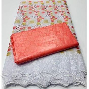 Bazin Doux Africain : Brocart, Voile et Dentelle – 5 m total (YA378)