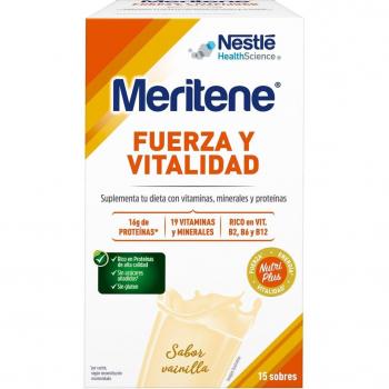 MERITENE FUERZA Y VITALIDAD SABOR VAINILLA 450G 15 SOBRES X 30G