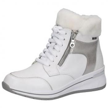 CAPRICE Bottine (blanc) – cuir & tissu – talon compensé P.40