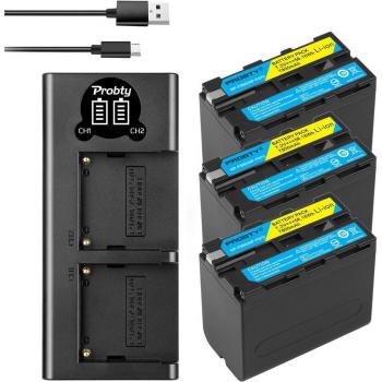 Alimentation batterie LED NP F950 pour MVC‑FD91 et MC1500C
