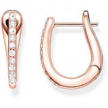 Pendientes de aro de oro rosa de 18k y plata esterlina