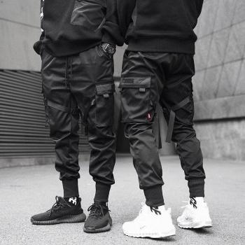 Men's Black Pocket Cargo Trousers